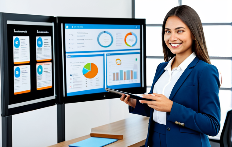 모듈식 역량 개발의 데이터 기반 접근 - Personalized Learning in a Modern Office**
"A young professional woman in a modern, fully clothed b...