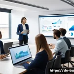Home 20 모듈식 역량 개발과 전통적 접근 비교 - A modern corporate training environment showing diverse professionals engaged in modular e-learning ...