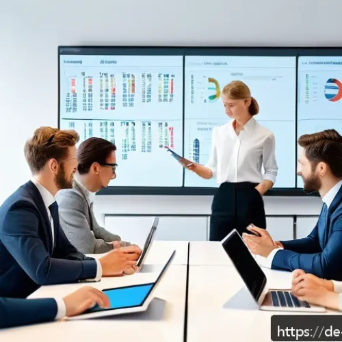 Home 17 모듈식 역량 개발의 고객 중심 접근 - A modern, bright corporate training room in a German office setting, featuring diverse professionals...